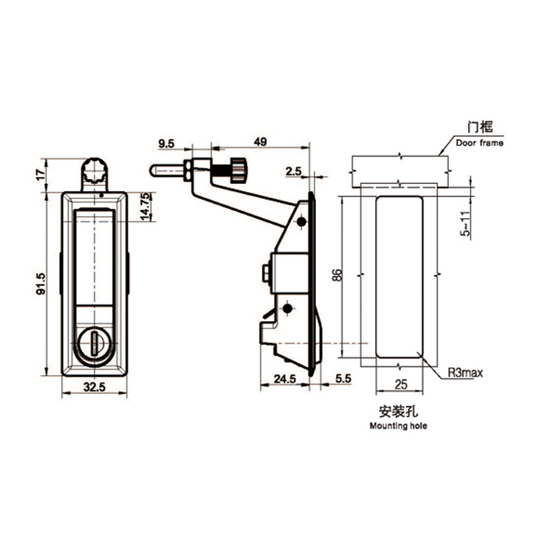 Edelstahl-Hebel-Kompressionsschloss-A7301-6